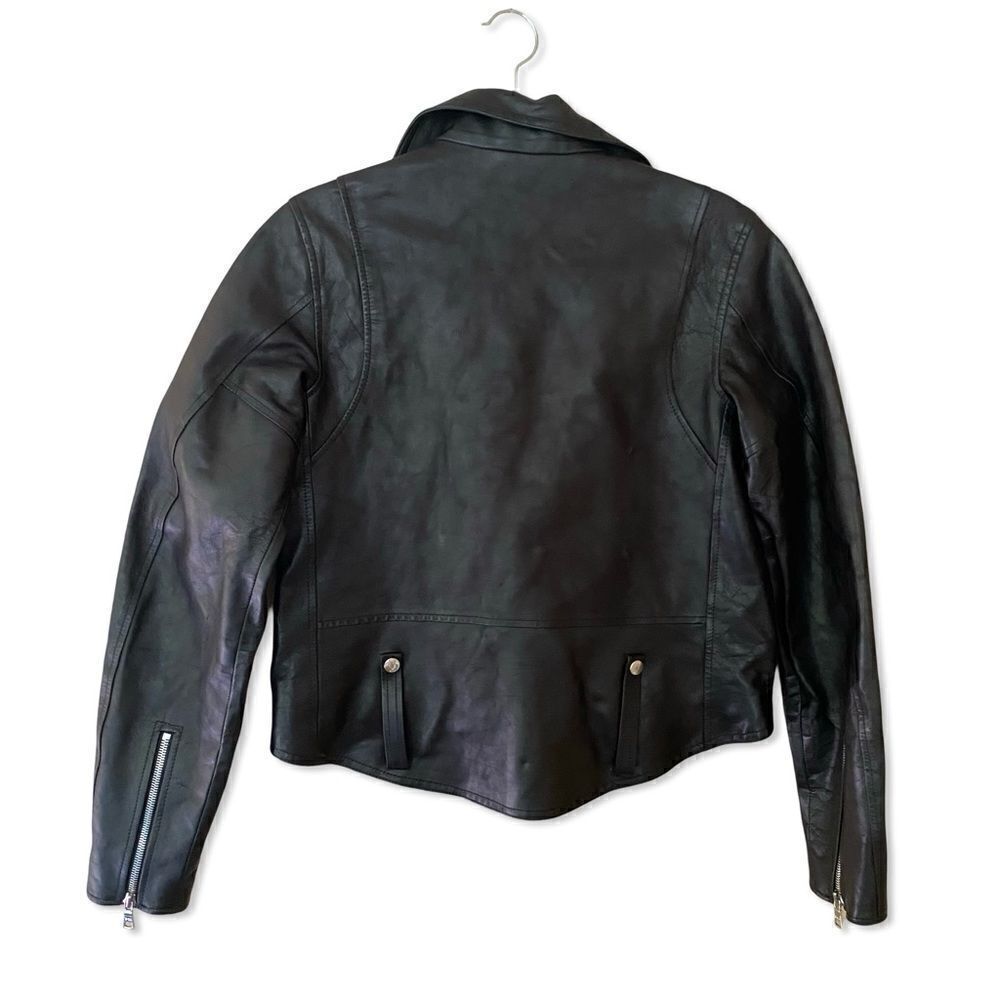 $1395 RtA Black Leather Moto Jacket Saige Biker FWRD Designer Motorcycle Sz XS - Picture 12 of 16